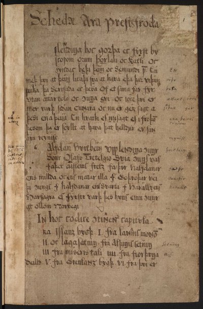 Copy of Íslendingabók by Jón Erlendsson, stored at Árni Magnússon Institute (page 15/38) by Jón Erlendsson